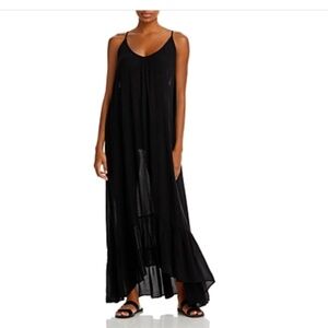 Aqua Maxi Dress Cover-up Black Size M 10426